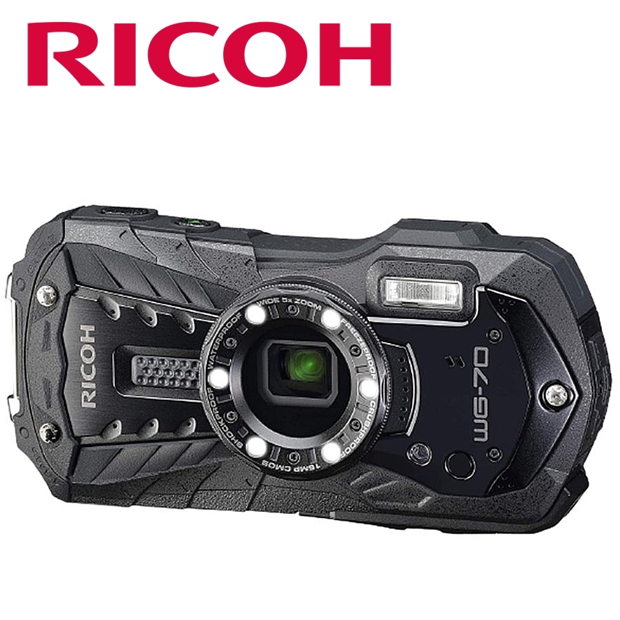 リコー RICOH WG-70 ブラック 防水 耐衝撃 防塵 耐寒 アウトドアカメラ コンパクトデジタルカメラ コンデジ カメラ 中古