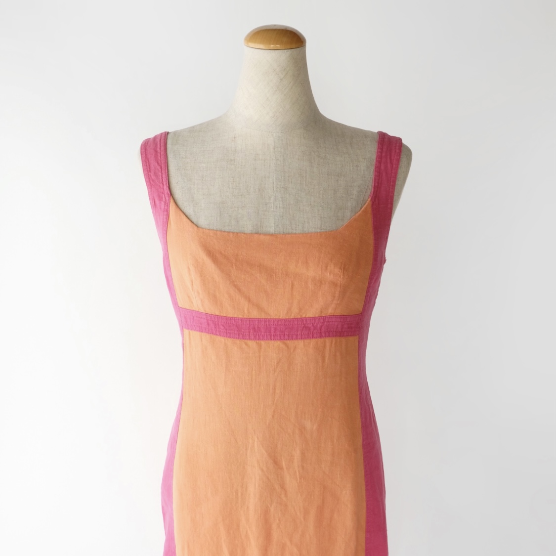 Made in ITALY linen color block dress