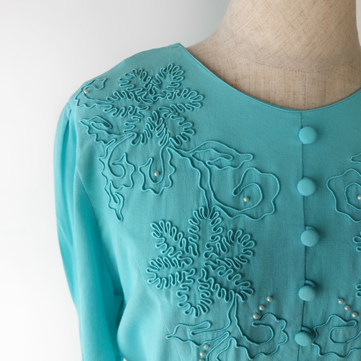 Turquoise embroidery dress