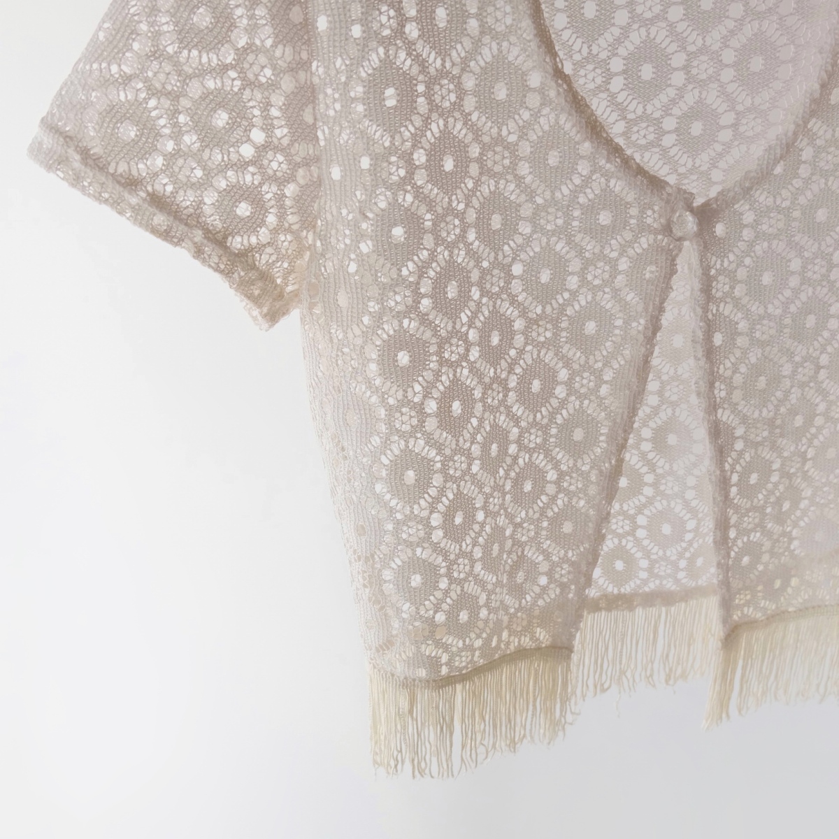 Made in USA lace fringe top