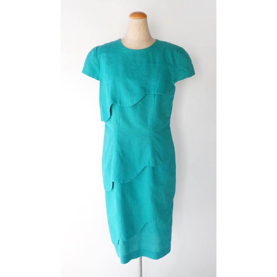 Turquoise scalloped dress