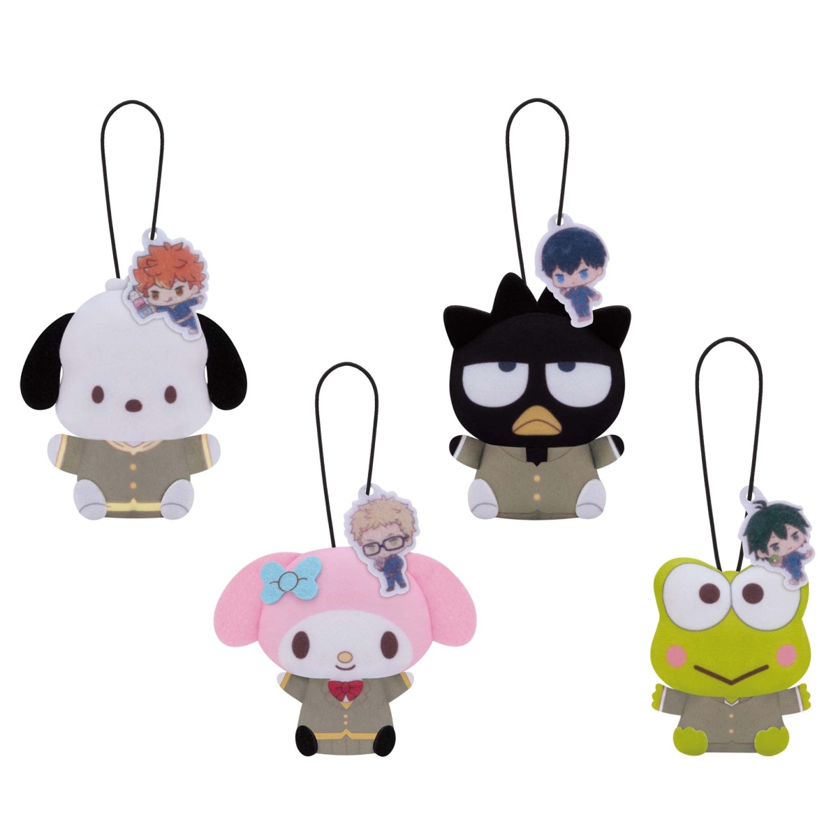 ハイキュー!!×サンリオキャラクターズ ぬいぐるみマスコット vol.1 全4種セット ポチャッコ バッドばつ丸 マイメロディ けろけろけろっぴ