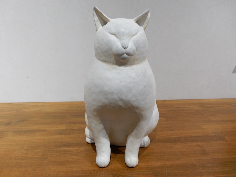 灰釉手あぶり猫 2304  Honma Fumie  "Teaburi Neko"　Cat-shaped brazier