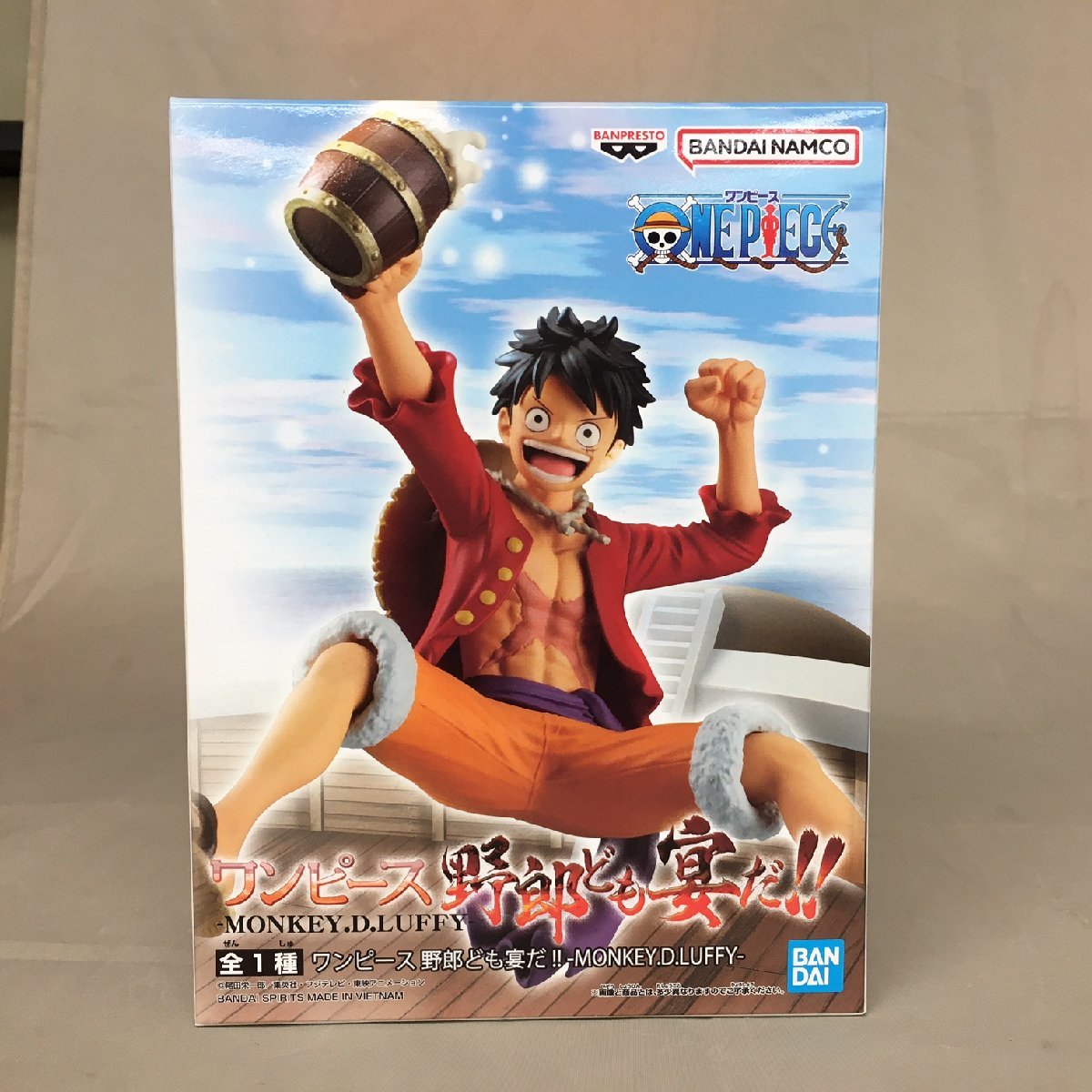 【未使用品】BANPRESTO (バンプレスト) ワンピース 野郎ども宴だ!! -モンキー・D・ルフィ- フィギュア（管理番号：063111）