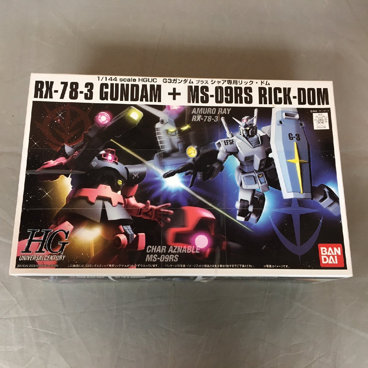 【未使用品】BANDAI(バンダイ) HG 1/144 機動戦士ガンダム RX-78-3 G3ガンダム + MS-09RS シャア専用リック・ドム (管理番号：063111）