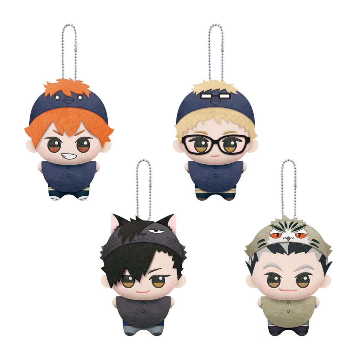 ハイキュー!! ちびぐるみ アニマルポンチョ vol.1 全4種セット 日向翔陽 月島蛍 黒尾鉄朗 木兎光太郎