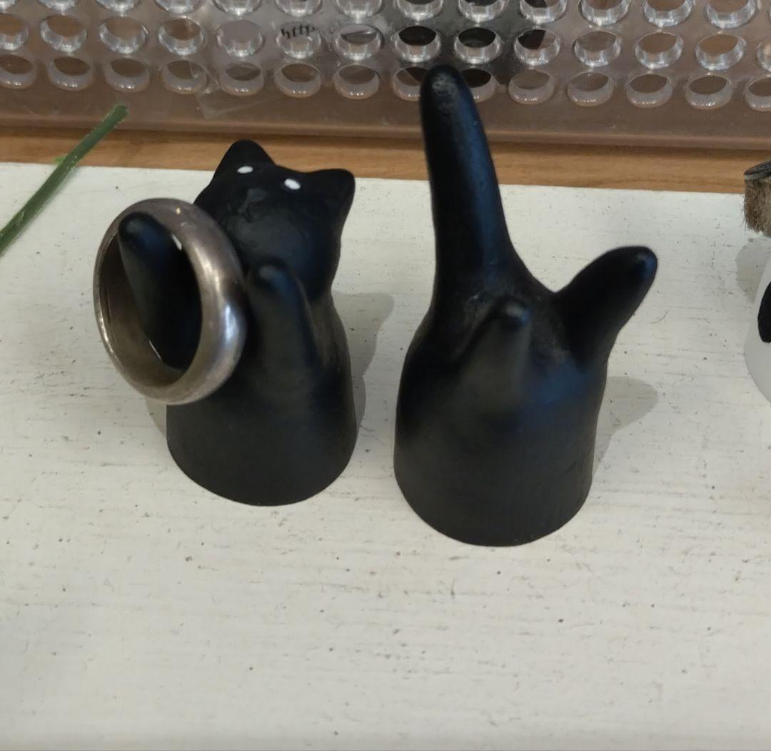 "新品" 黒猫 リングスタンド　頭側とおしり側セット販売です。日本製。