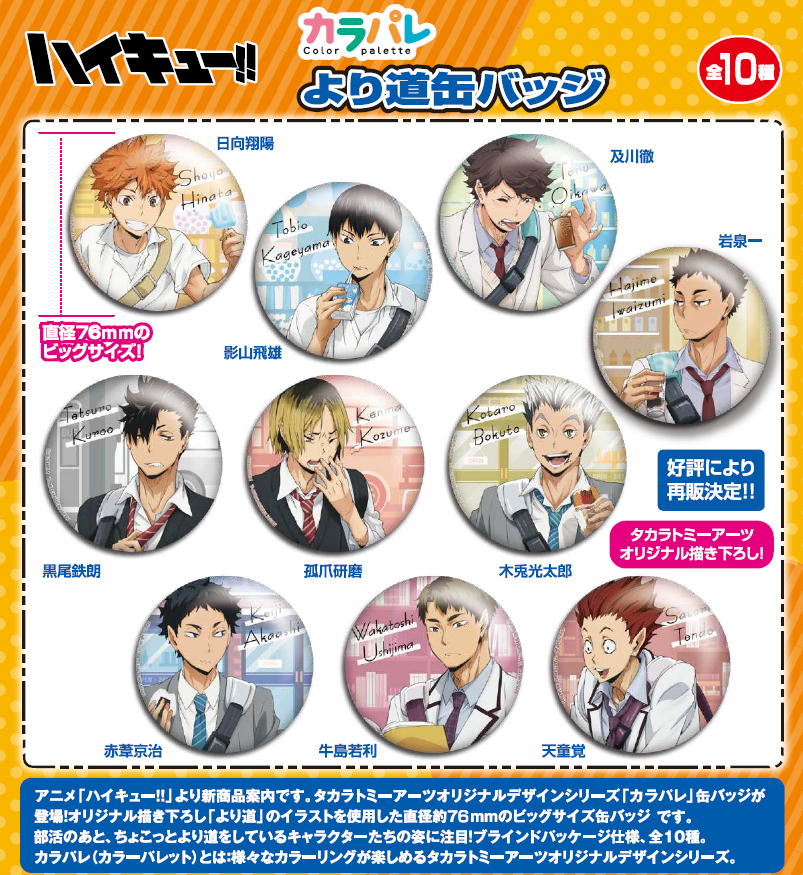 【特売】【1BOX】カラパレハイキュー！！より道缶バッジ　1BOX=10pcs