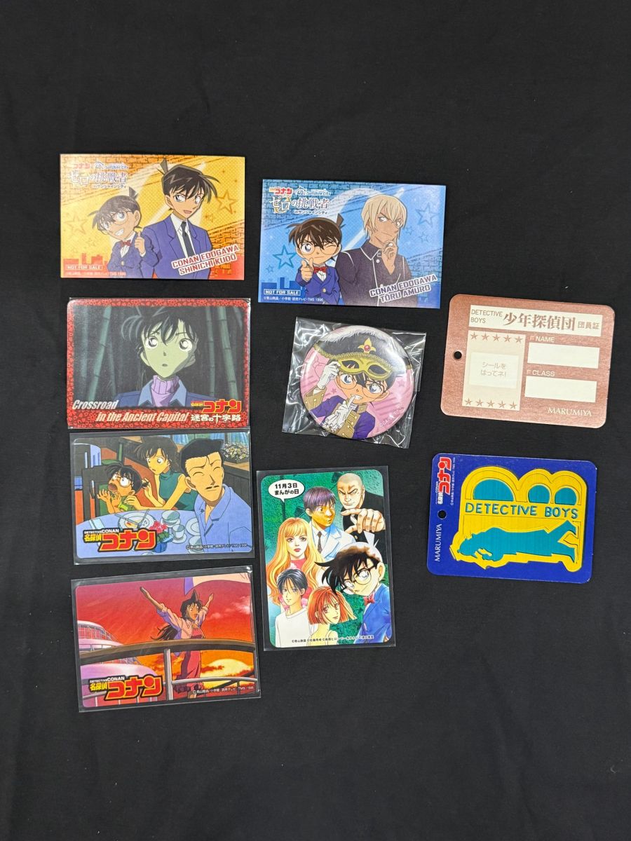 名探偵コナン　缶バッジ　カード　毛利蘭　シール　工藤新一　江戸川コナン